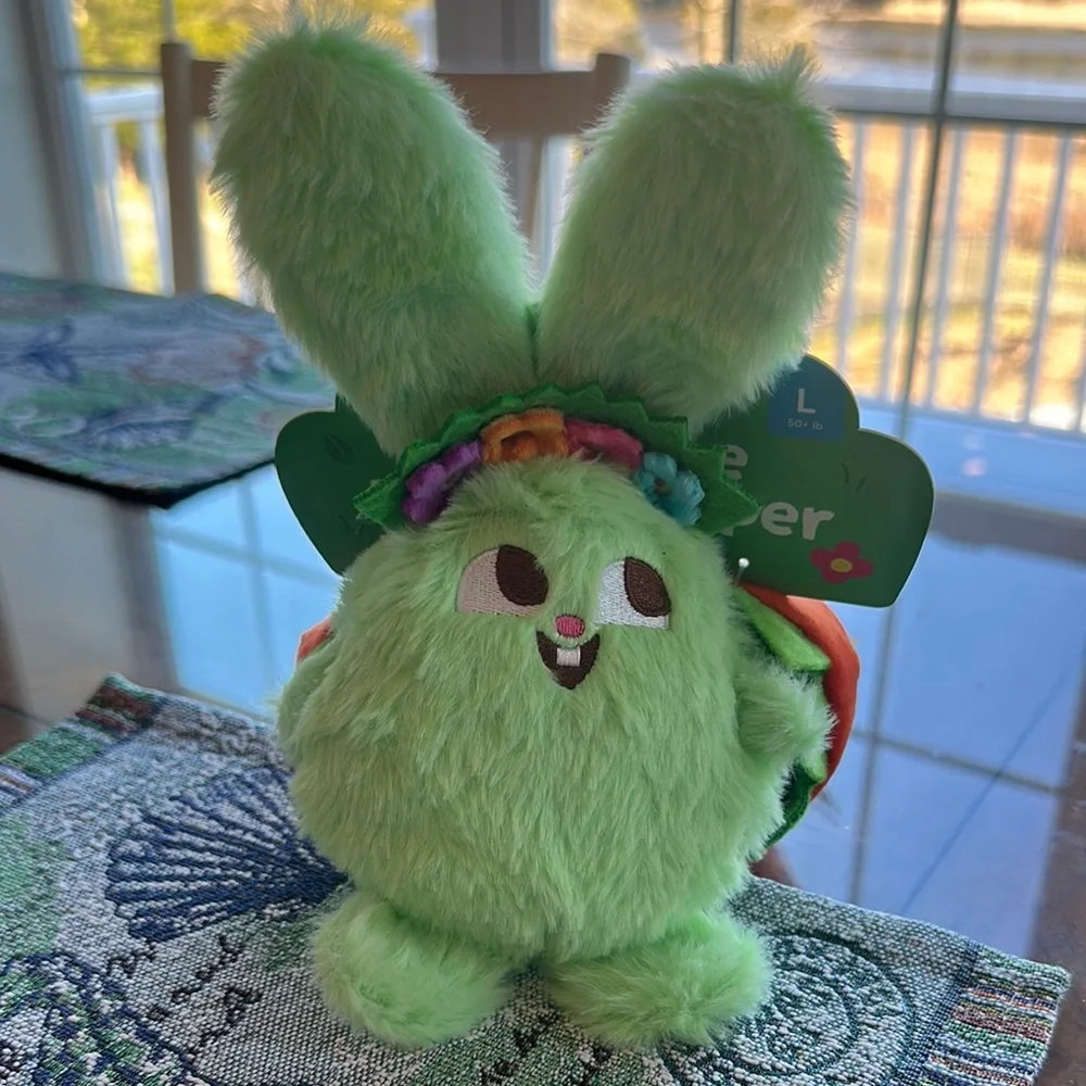 BARK super cute bunny & basket plush dog toy-2 pieces-Large (50+ lbs)